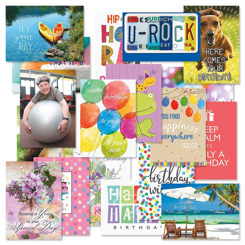 Current Festive Mega Birthday Greeting Card Value Pack â€“ Set of 36 (18 Designs), Large 5 x 7 inches, Envelopes Included - Image 1